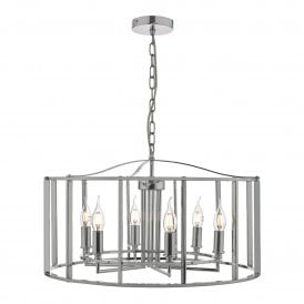 MYKA 6 Light Pendant Polished Chrome Frame