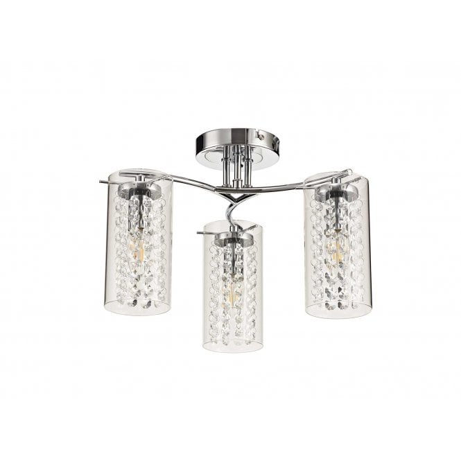 MYLA 3 Light Ceiling Semi-Flush Polished Chrome