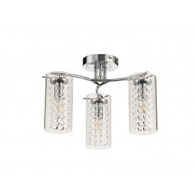 MYLA 3 Light Ceiling Semi-Flush Polished Chrome