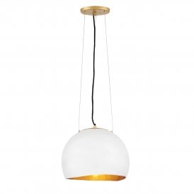 NULA 1 Light Pendant in Shell White/Luxe Gold