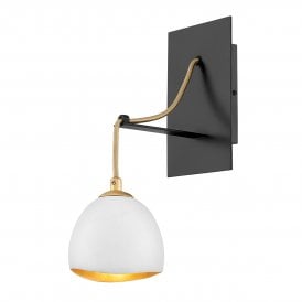 NULA 1 Light Wall Light in Shell White/Luxe Gold