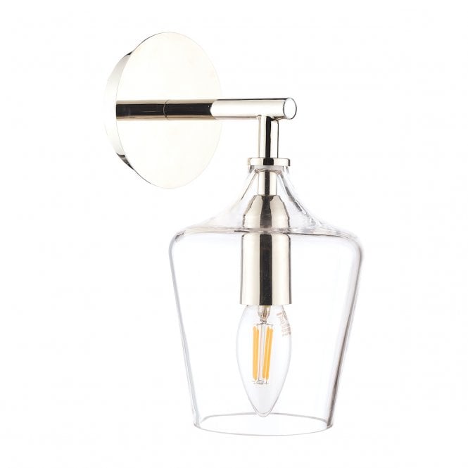 OCKLEY Polished Chrome & Glass Bottle Wall Light