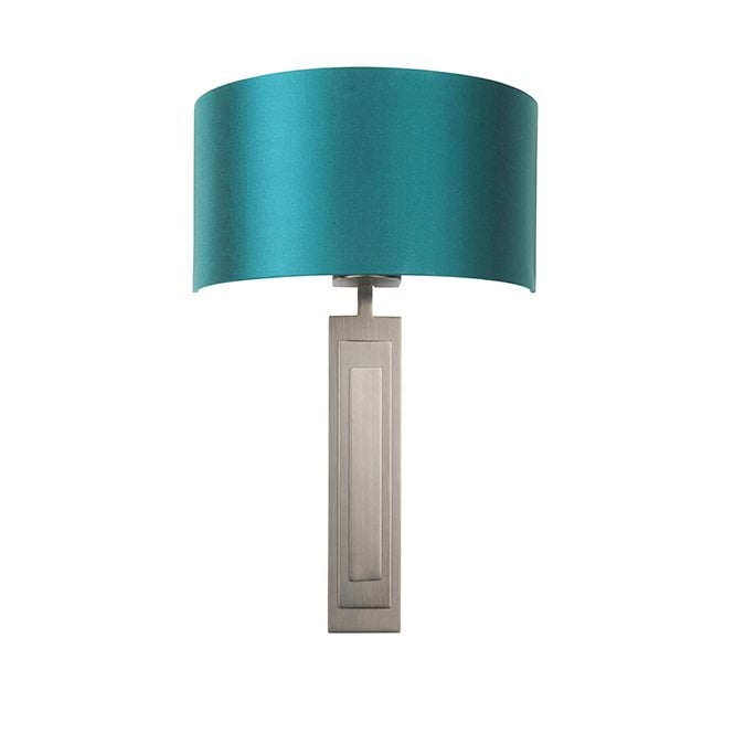 OHIO Flat Panel Bronze Wall Light With Teal Shade