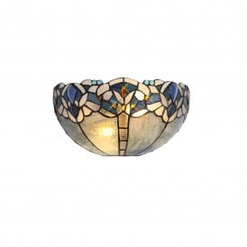 OMARI 2 Light Wall Light Blue/Clear Black Handcrafted