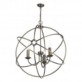 ORB 3 Light Pendant Antique Brass