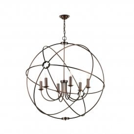 ORB 6 Light Pendant Antique Copper