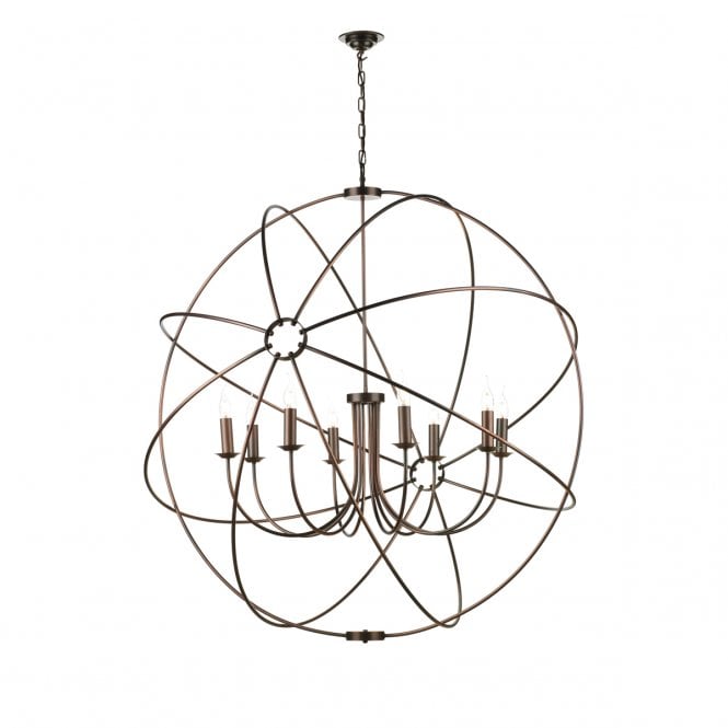 ORB 8 Light Pendant Antique Copper