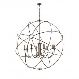 ORB 8 Light Pendant Antique Copper