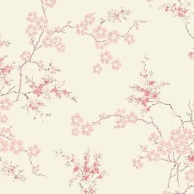 ORIENTAL Blossom in Ivory, Blush, Pale Cranberry 