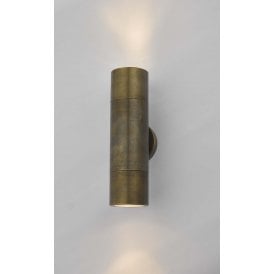 ORTEGA 2 Light Wall Light Antique Brass IP65