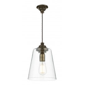 OYSTER Single Pendant | Bronze and Tapered Glass Shade