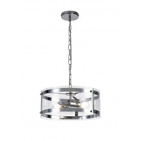 PARKER 2 Light Lantern Style Ceiling Pendant | Polished Chrome