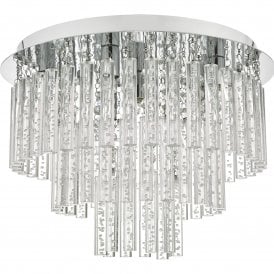 PAULITA Bubbles 5 Light Flush Bathroom Light | Polished Chrome And Clear Glass IP44