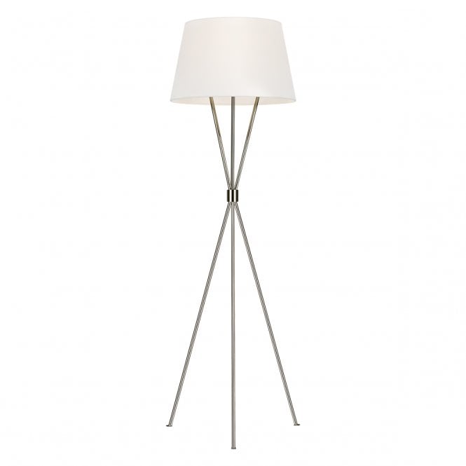 PENNY Mid Century Style Floor Lamp | Polished Nickel