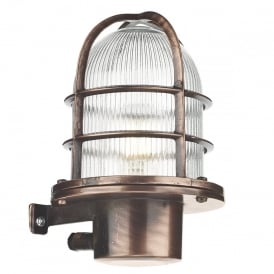 PIER Caged Antique Copper Wall Light IP64