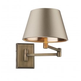PIMLICO Wall Light in Antique brass | Adjustable Arm | UK