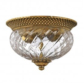 PLANTATION 2 Light Flush Mount in Burnished Brass