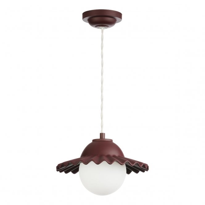 POP SINGLE PENDANT AUBERGINE with CREAM cable