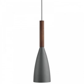 PURE contemporary ceiling pendant - grey & wood