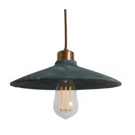 PYRUS Ceramic Pendant Light in Blue Earth and Antique Brass