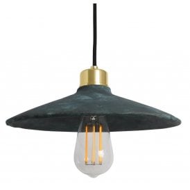 PYRUS Ceramic Pendant Light in Blue Earth and Polished Brass