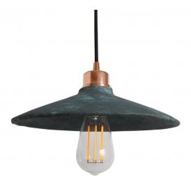 PYRUS Ceramic Pendant Light in Blue Earth and Polished Copper