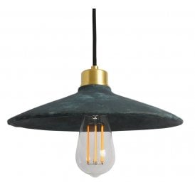 PYRUS Ceramic Pendant Light in Blue Earth and Satin Brass