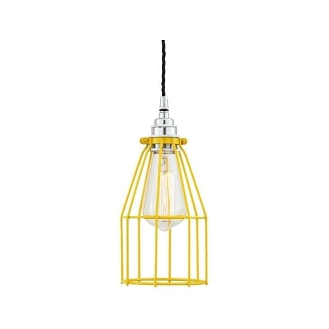 RAZE Cage Pendant Light in Powder Coated Yellow