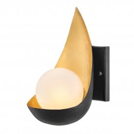 REN 1 Light Wall Light in Black/Gold