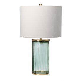 RENO Table Lamp in Green in Aged Brass