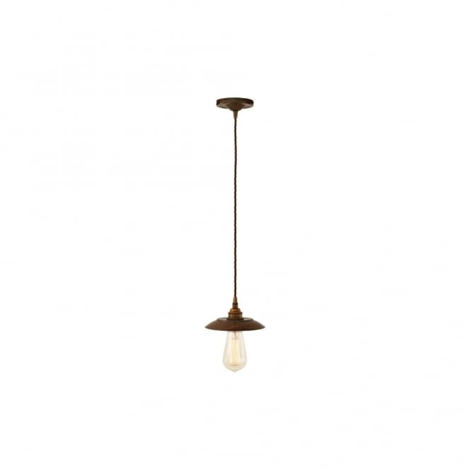 REZNOR Industrial Pendant Light in Antique Brass