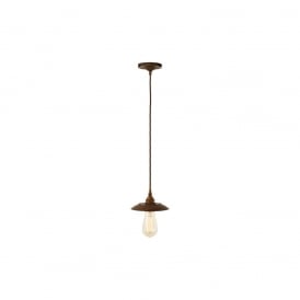 REZNOR Industrial Pendant Light in Antique Brass