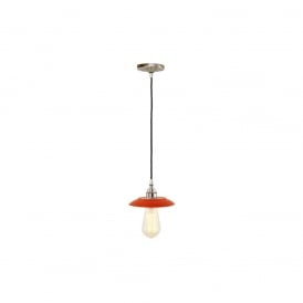 REZNOR Industrial Pendant Light in Powder Coated Orange