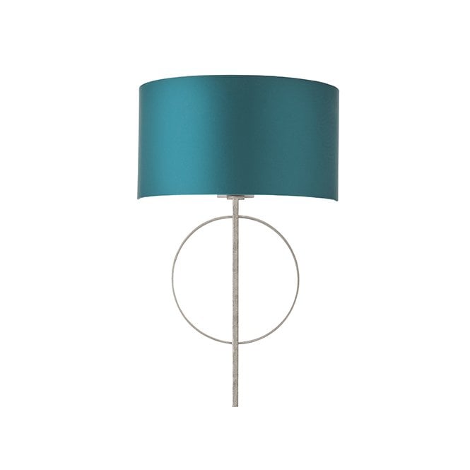 RIDLEY Hoop Silver Leaf Wall Light With Teal Shade