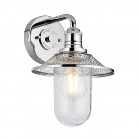 RIGBY 1 Light Wall Light in Polished Chrome IP44 Bathroom Safe