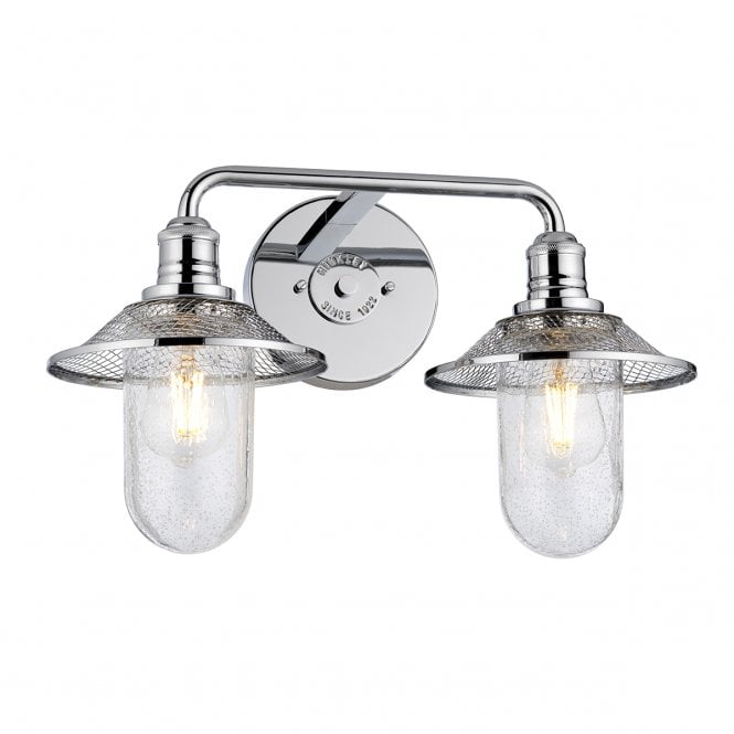 RIGBY 2 Light Wall Light in Polished Chrome IP44 Bathroom Safe