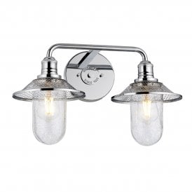 RIGBY 2 Light Wall Light in Polished Chrome IP44 Bathroom Safe