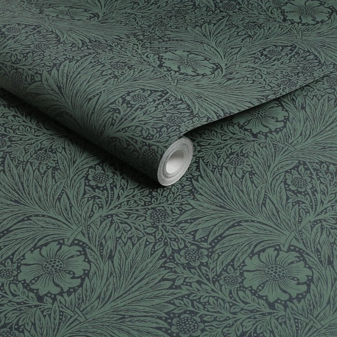 SAMPLE - Marigold Fibrous Green Green Wallpaper