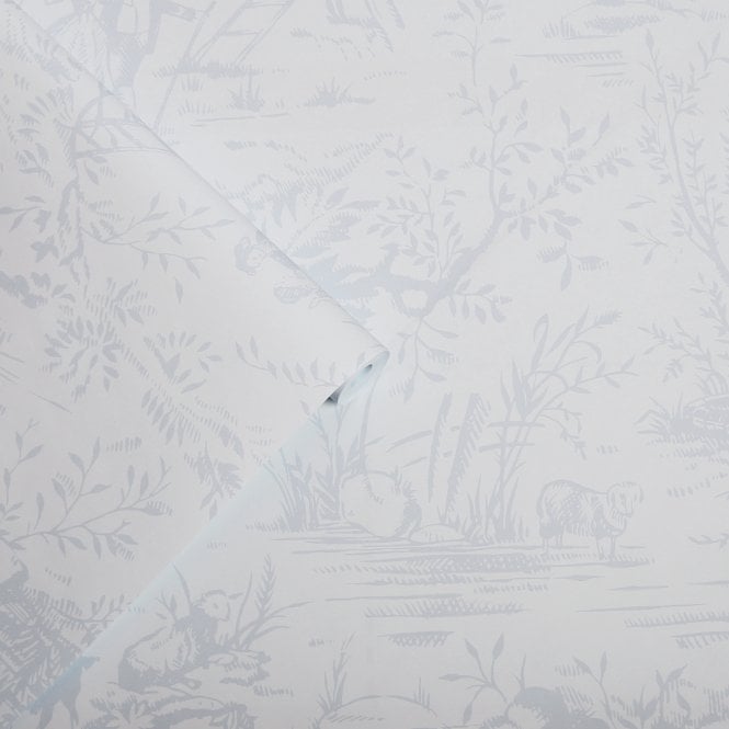 SAMPLE - TOILE de Jouy Dove Grey White, Sugared Grey, Dark Sugared Grey
