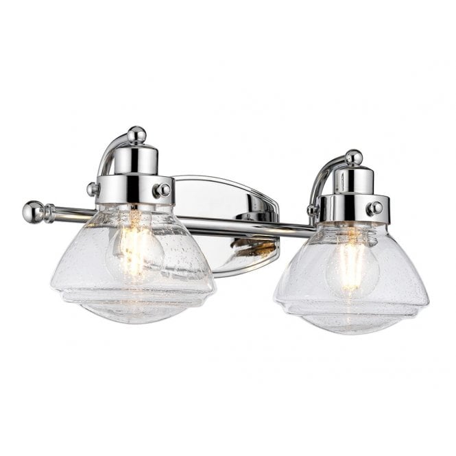 SCHOLAR 2 Light Wall Light in Polished Chrome IP44 Bathroom Safe