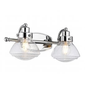 SCHOLAR 2 Light Wall Light in Polished Chrome IP44 Bathroom Safe