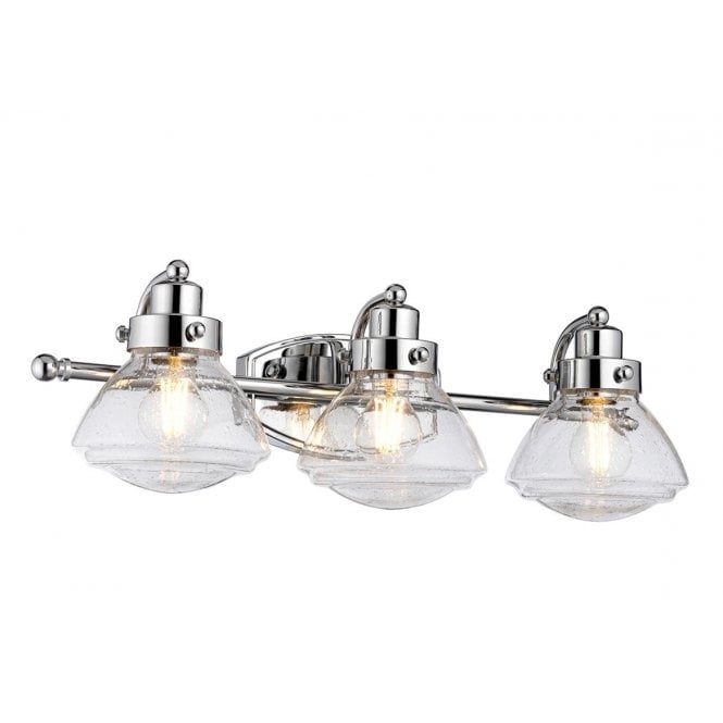 SCHOLAR 3 Light Wall Light in Polished Chrome IP44 Bathroom Safe