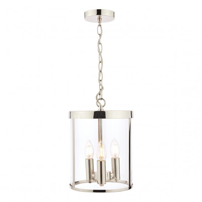 SELBOURNE 3 Light Polished Nickel Lantern Ceiling Light
