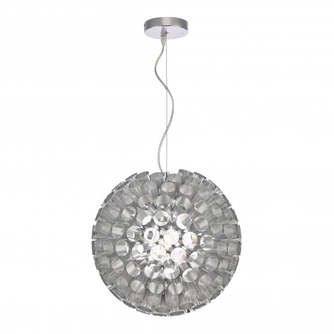 SERAFINA 6 Light Pendant Brushed Chrome Large