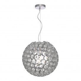 SERAFINA 6 Light Pendant Brushed Chrome Large