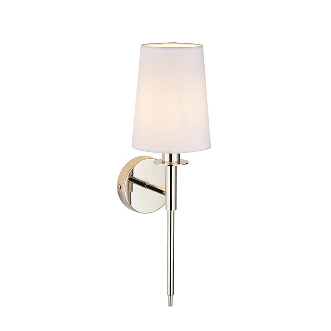 SERENE Nickel Plated Wall Light With White Shade