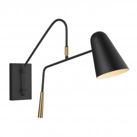 SIMON Swivel Wall Light Midnight Black & Brass