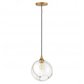 SKYE 1 Light Pendant in Heritage Brass