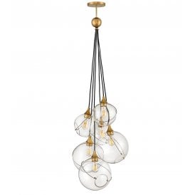 SKYE 6 Light Pendant in Heritage Brass