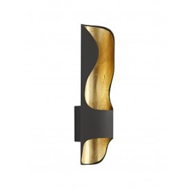 Skylar LED Wall Light in Anthracite with Gold Leaf